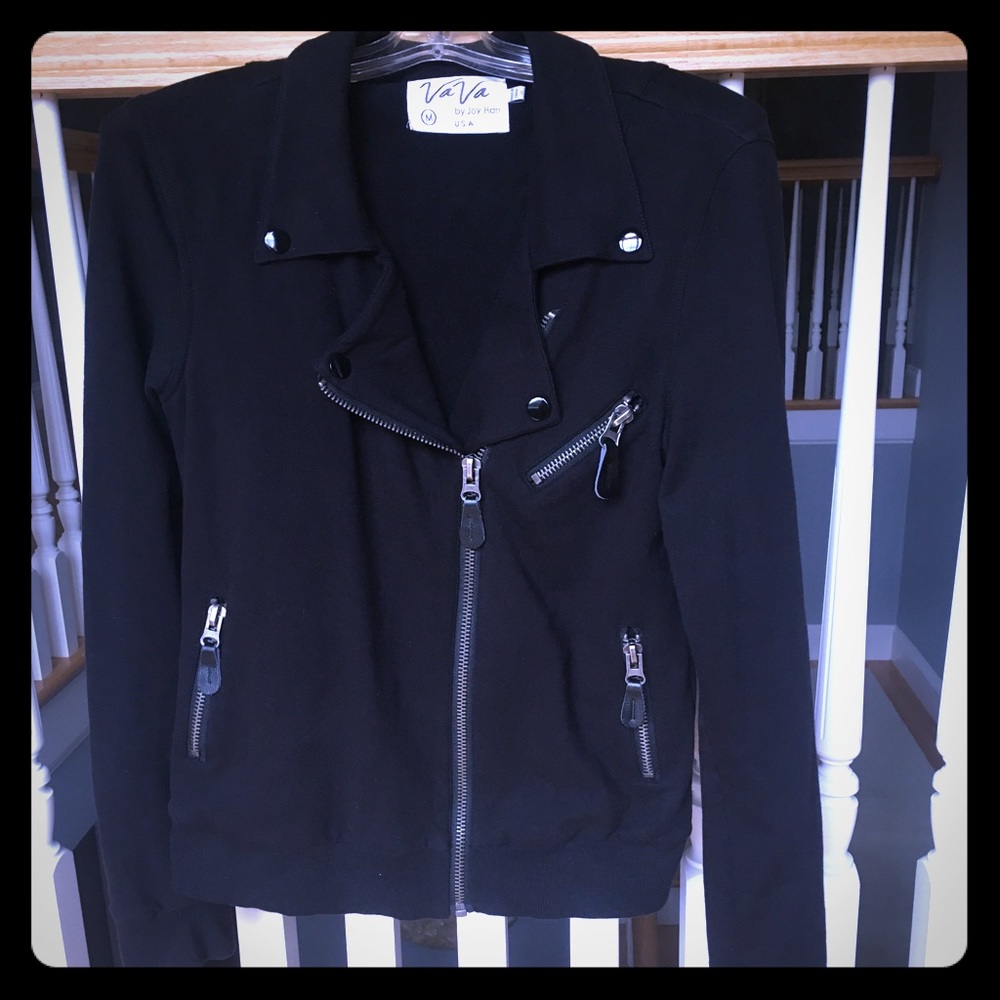 Biker style sweatshirt jacket